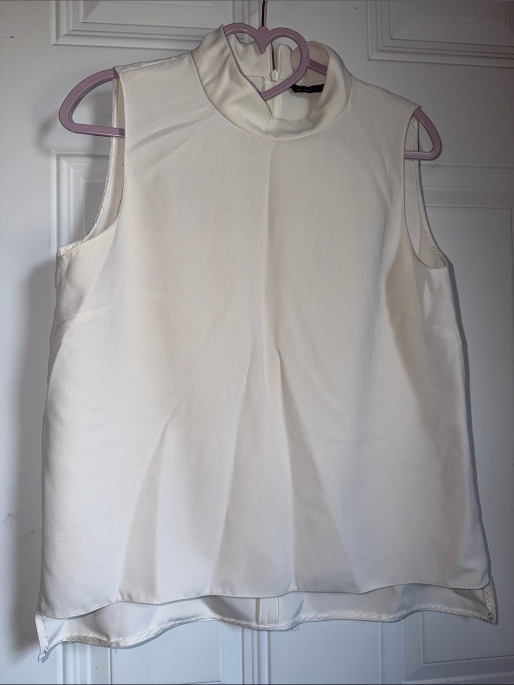 Zara White Sleeveless Mock Neck Camisole